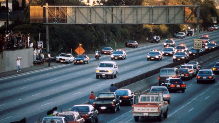 OJ Simpson being chased by the police.