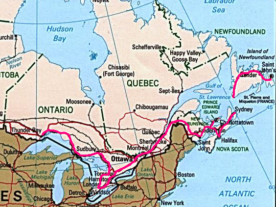 Terry started his marathon at Newfoundland, stopping at Thunder Ray