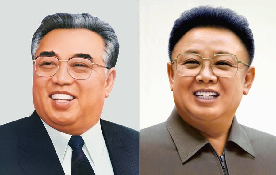 Portraits of Kim Li Sung and Kim Jong il 

