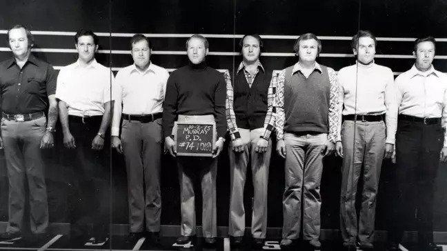 Bundy stood second from the right in a police line-up.