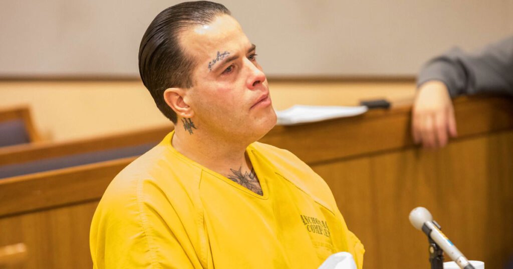 Jason Vukovich cries as he listens to his brother, testify about the physical, emotional and sexual abuse that their adoptive father subjected them to as children