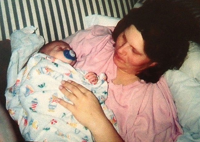 Barbara Atkinson, Lauren's mother with one of her children