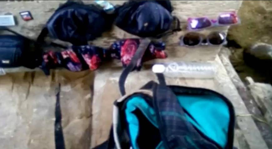The backpack recovered along the banks of the river in Boquete.