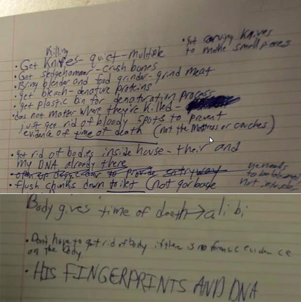 Joel Guy Jr handwritten notes 