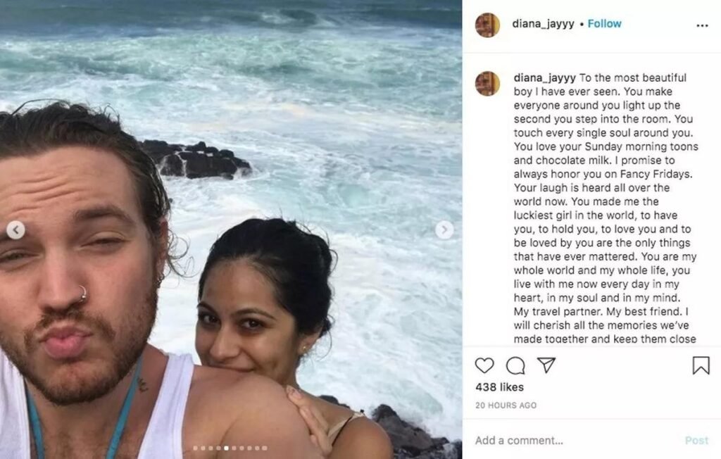 Ben's girlfriend, Diana Pinto, shared a heartfelt Instagram post, remembering him as her "whole world."